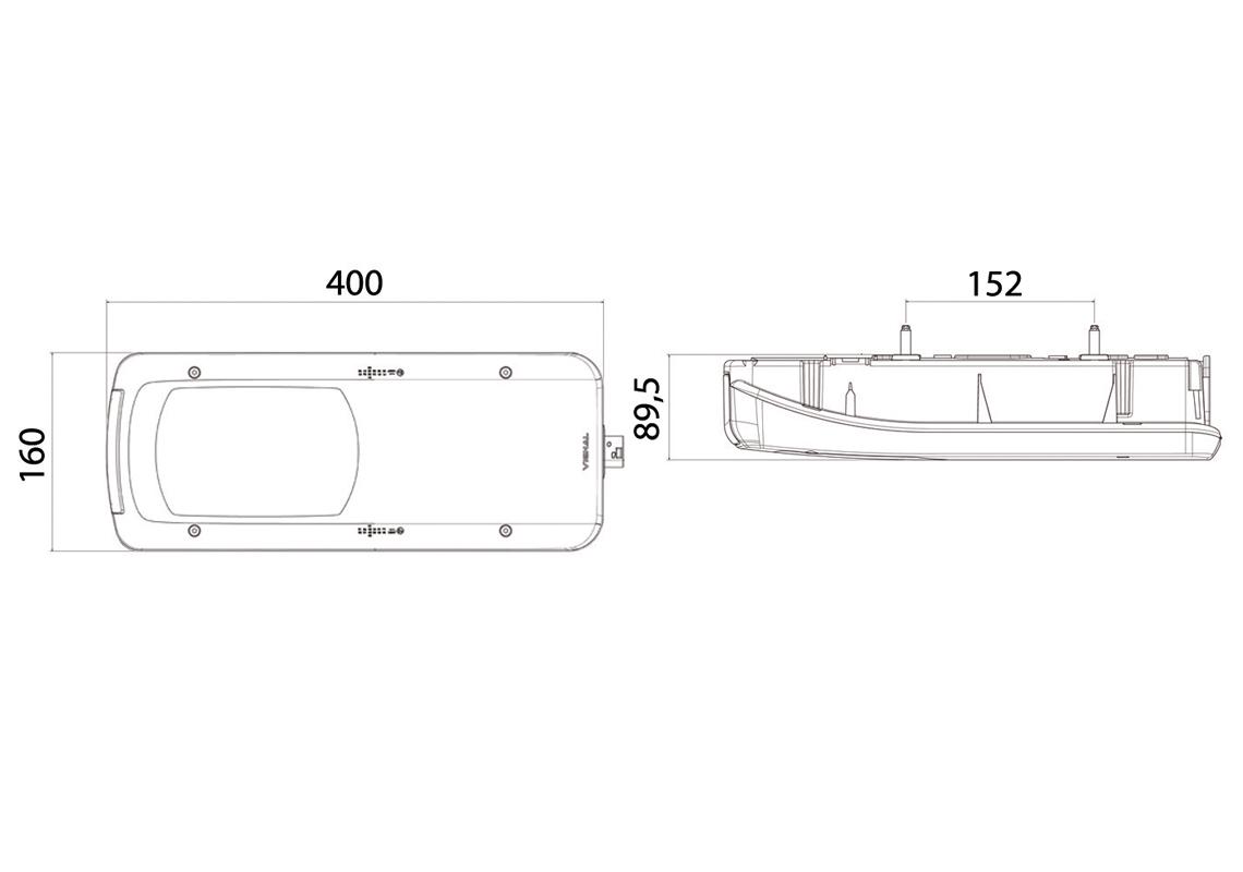 Rear lamp Left with AMP 1.5 - 7 pin rear connector VW